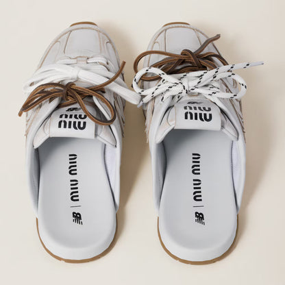 530 SL Mules – Bleached Leather & Gum Sole White Edition